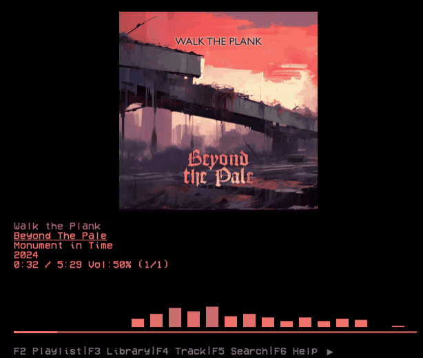 A gif of the Kew music player in action, taken from the GitHub page